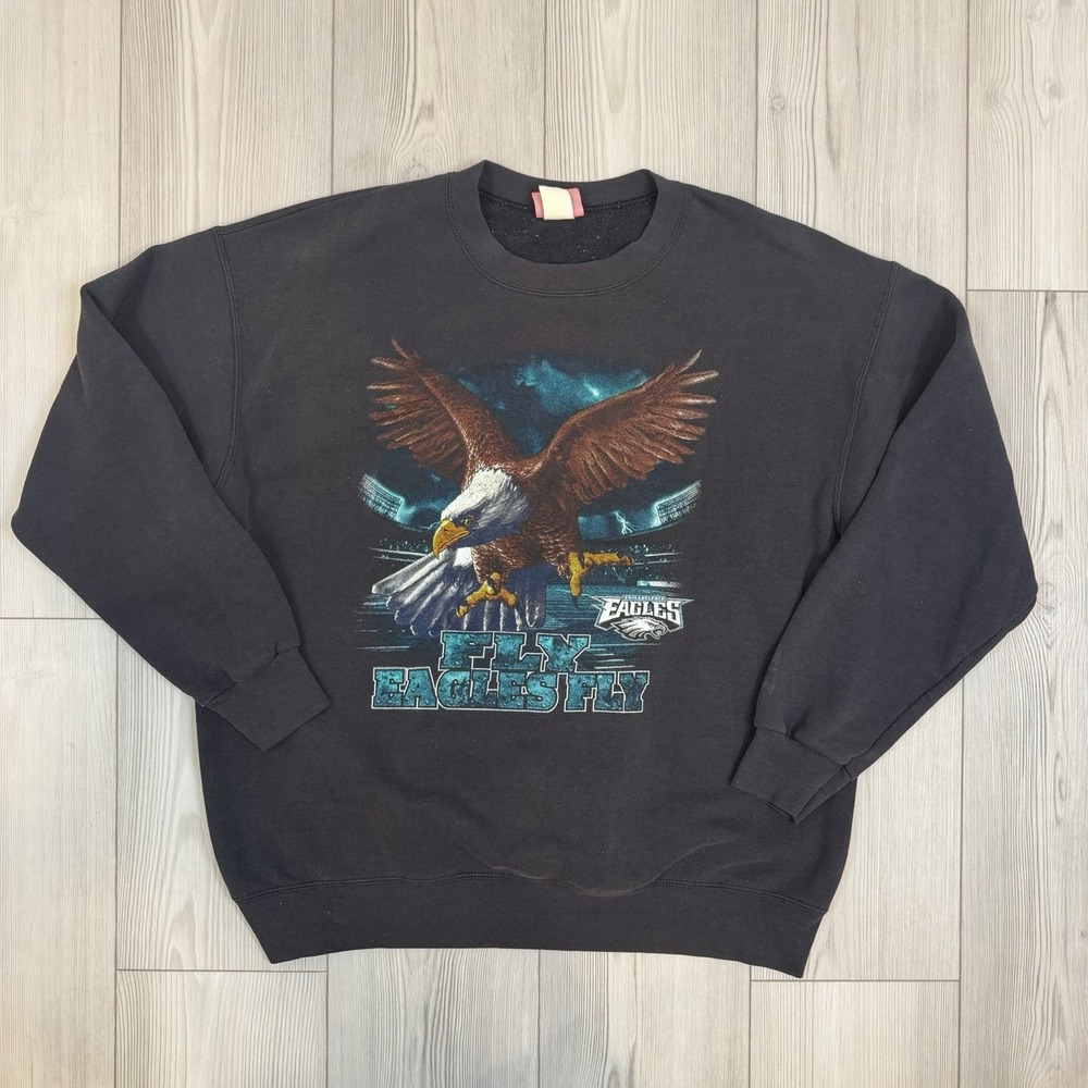 Vintage NFL Philadelphia Eagles Men's Large Fly Eagles Fly Crewneck Sweatshirt